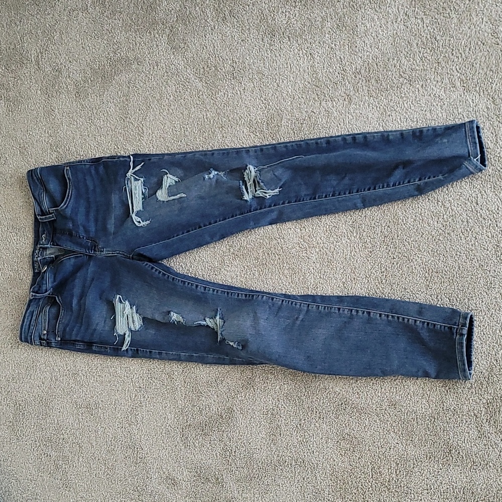 Maurices Everflex high rise distressed skinny jean 12 LONG LENGTH